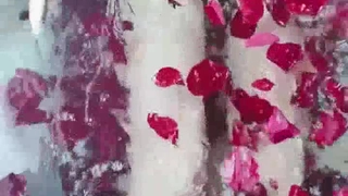 金发和棕发联谊会姐妹在宿舍房间里进行女同性恋